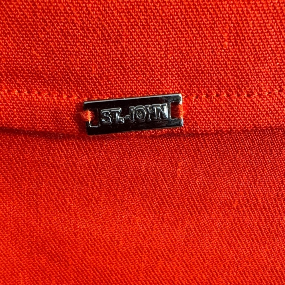 NWOT St. John Vibrant Red Linen/Silk Blend Bomber Style Jacket Zipper and Snaps - Picture 7 of 15